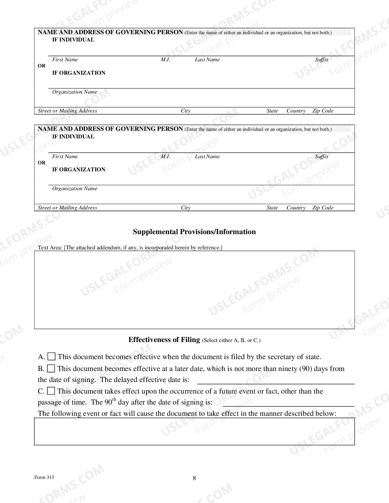Preview Application For Registration of A Foreign Series Limited Liability Company