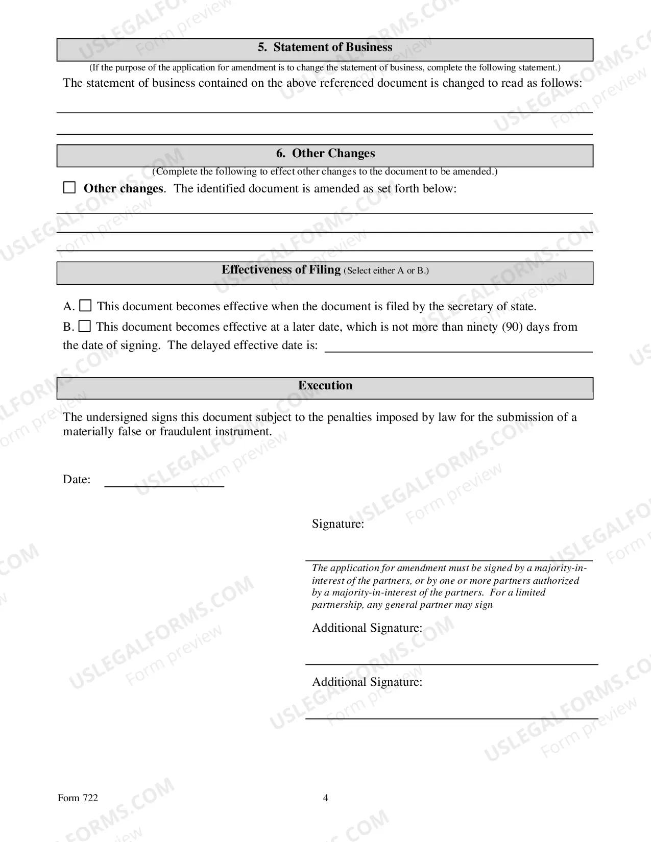 Preview Application For Amendment of Registration Of A Limited Liability Partnership