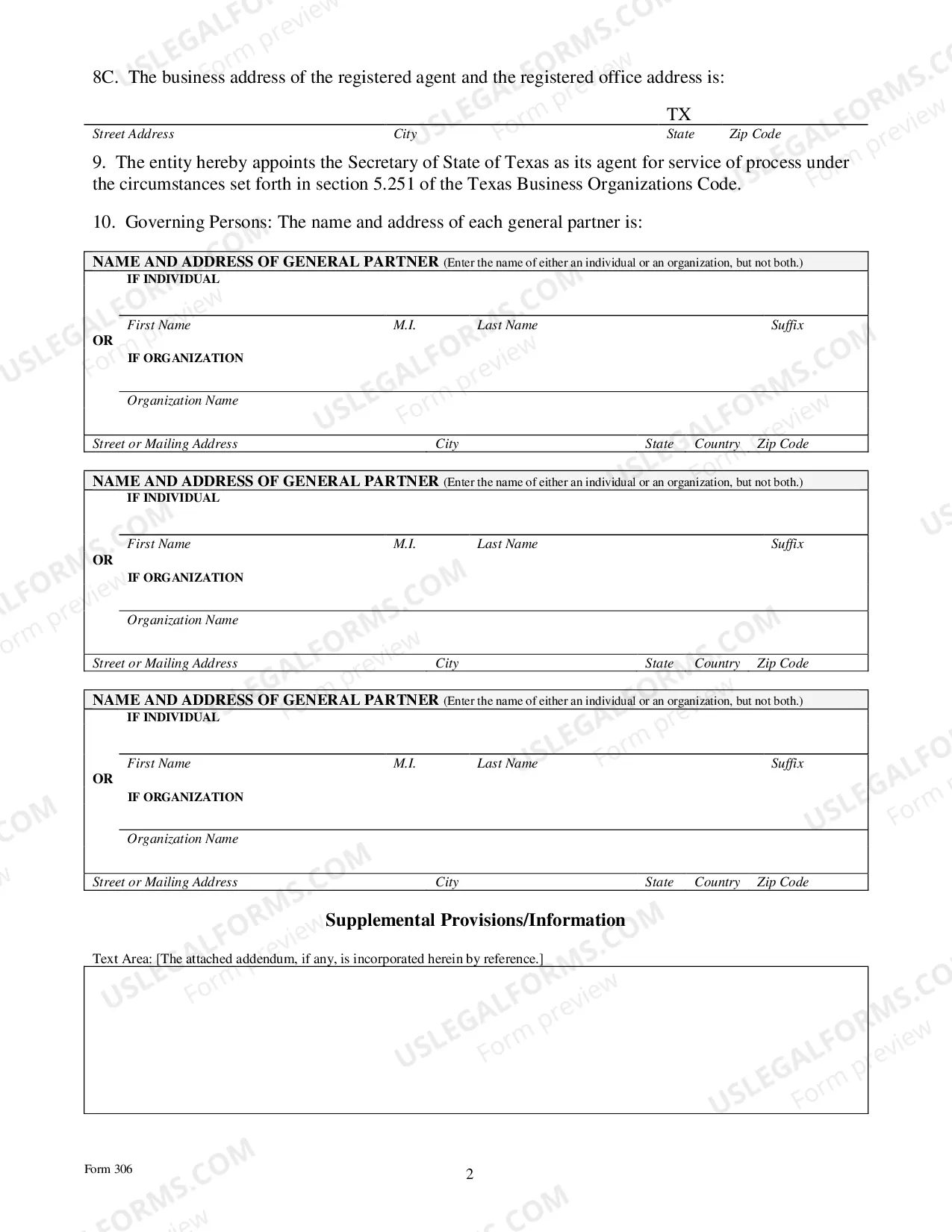 Preview Application For Registration of A Foreign Limited Partnership
