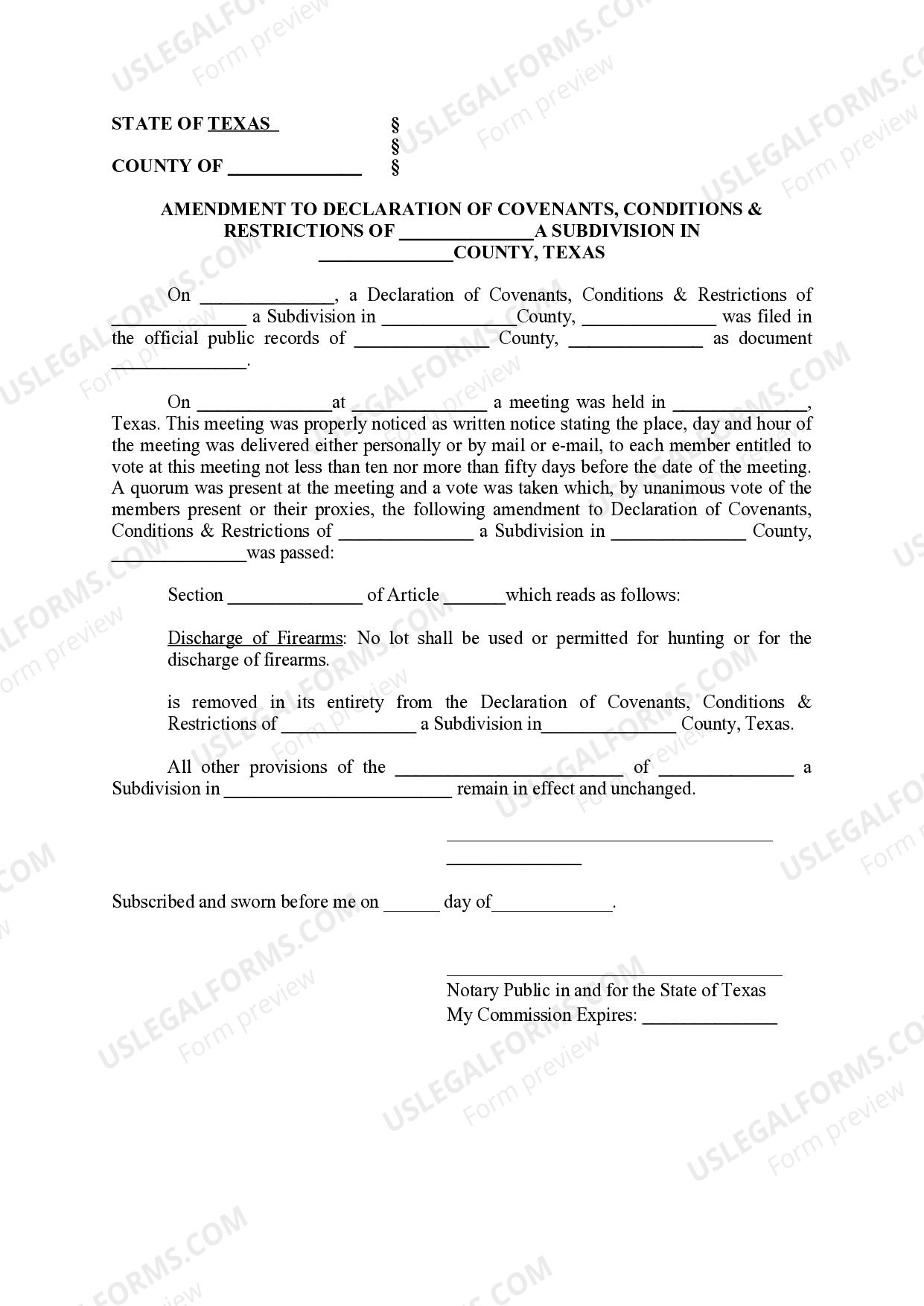 Grand Prairie Amendment to Declaration of Covenants,Conditions