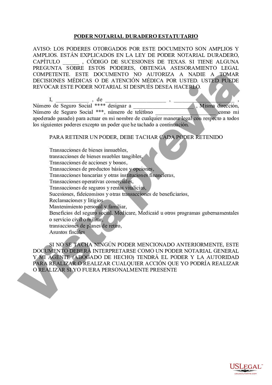 Laredo Texas Certificación De Poder Notarial Duradero Poder Notarial Us Legal Forms 7045