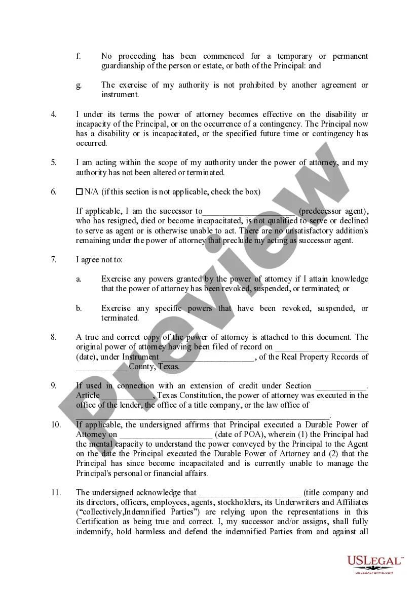 Get Certification of Durable Power of Attorney Preview Certification of Durable Power of Attorney