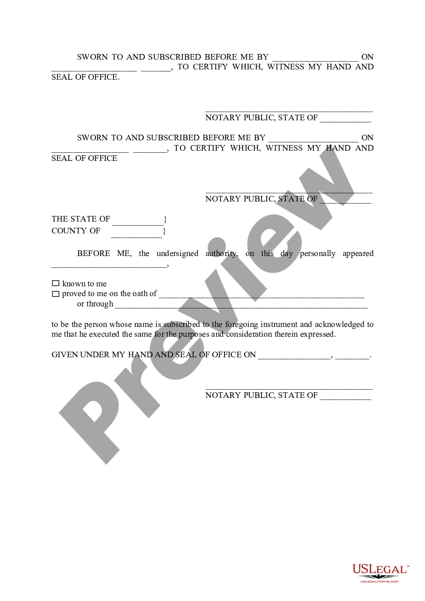 Harris Texas Non Homestead Affidavit and Designation of Homestead