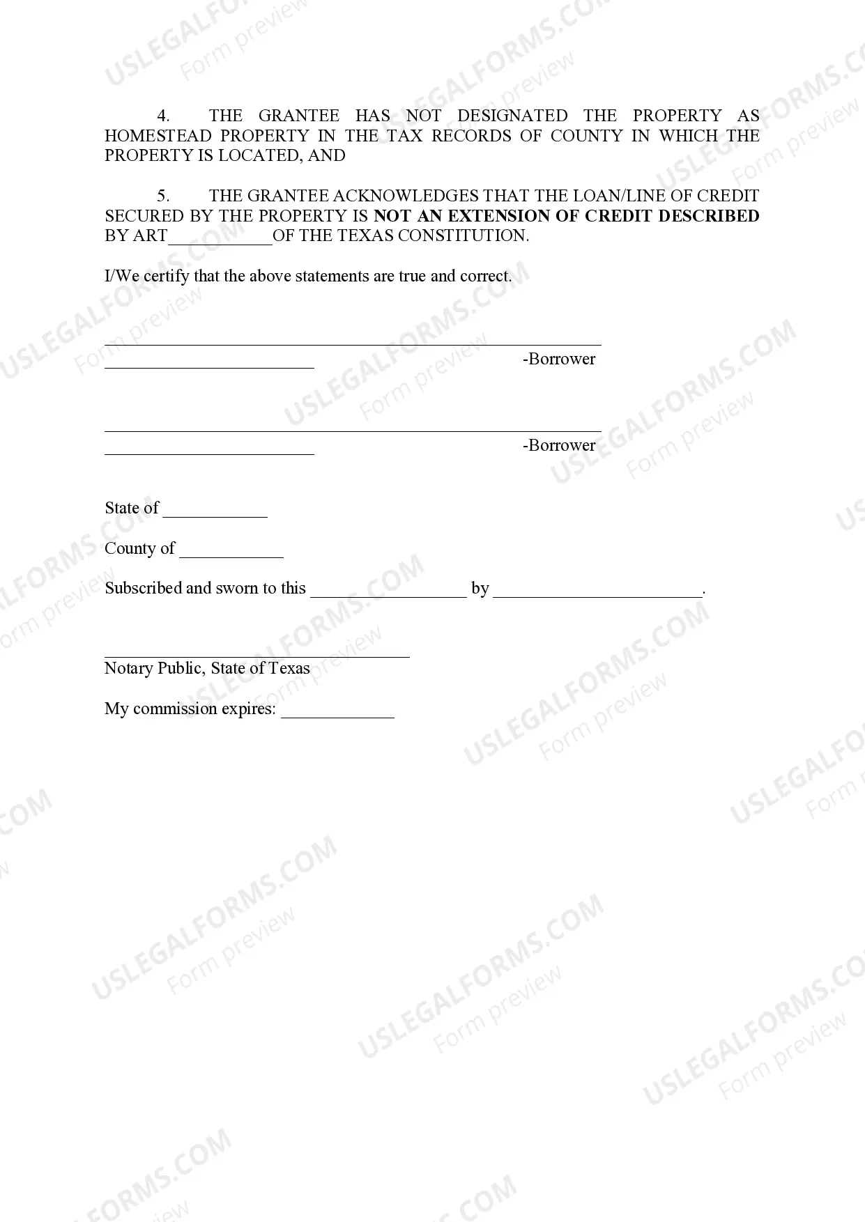 Preview Tax Affidavit Designation Other Property as Homestead Property
