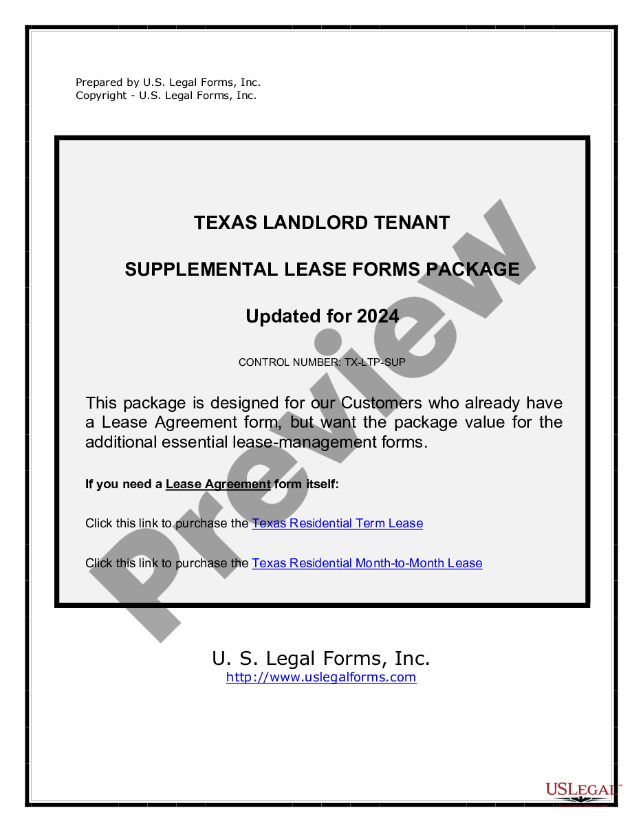 form Supplemental Residential Lease Forms Package preview