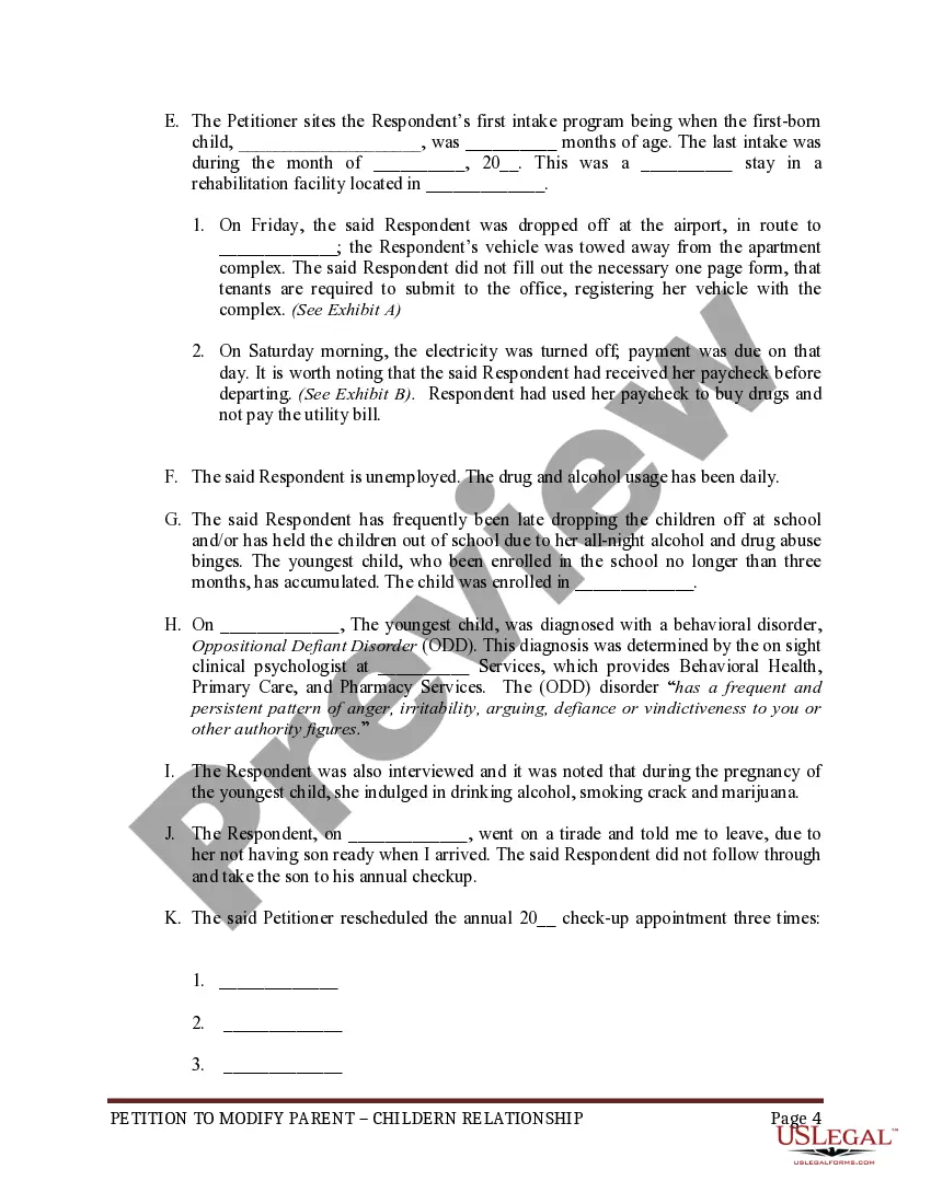 Get Petition to Modify Parent Child Relationship and Custody Preview Petition to Modify Parent Child Relationship and Custody