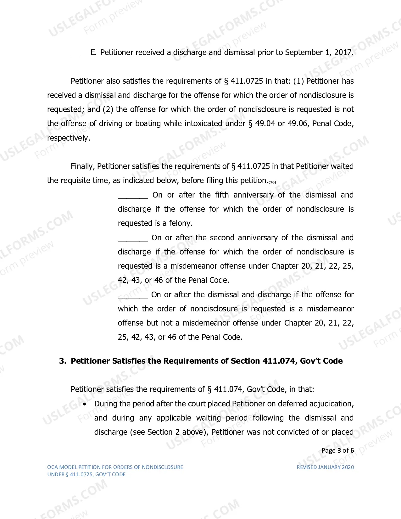 Preview Model Petition for Nondisclosure