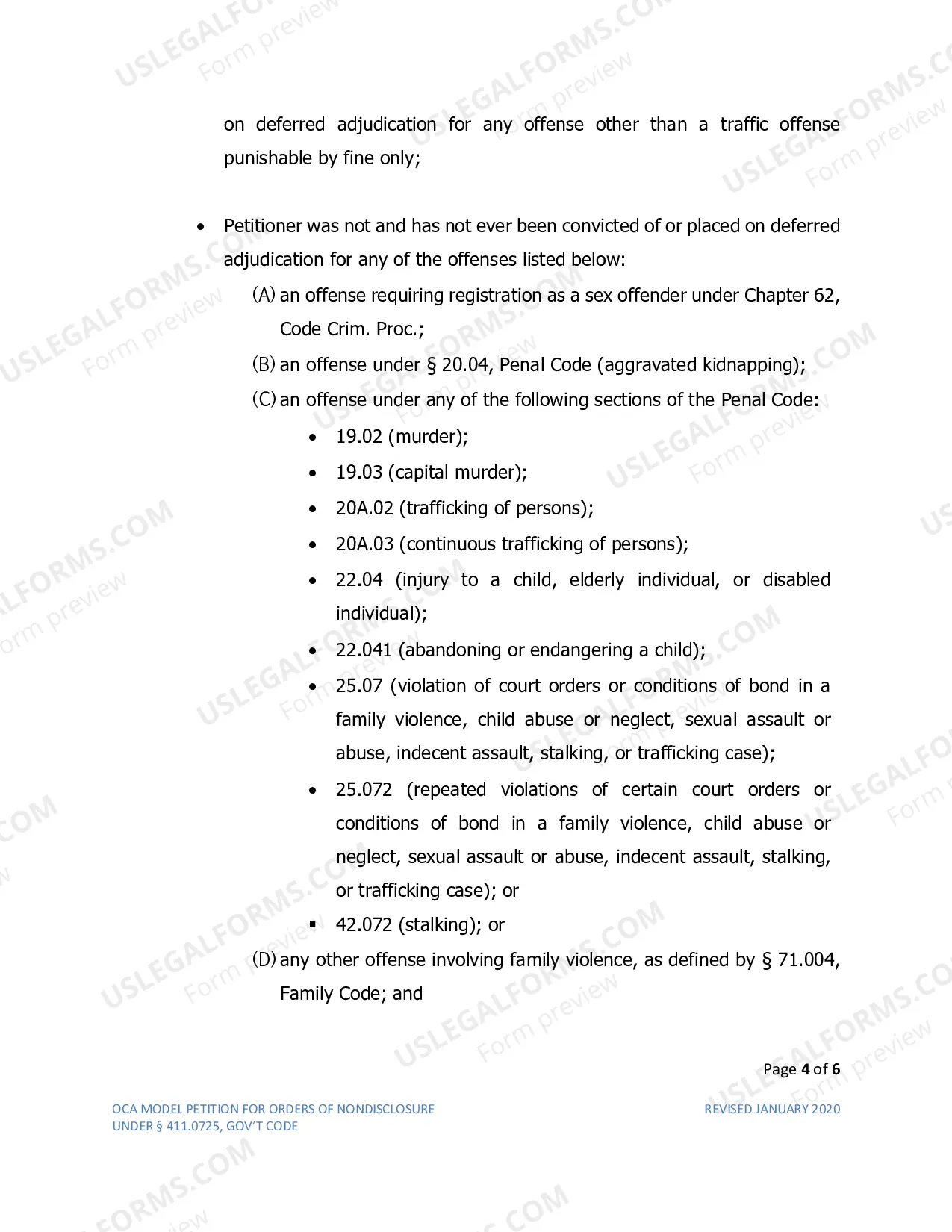 Preview Model Petition for Nondisclosure
