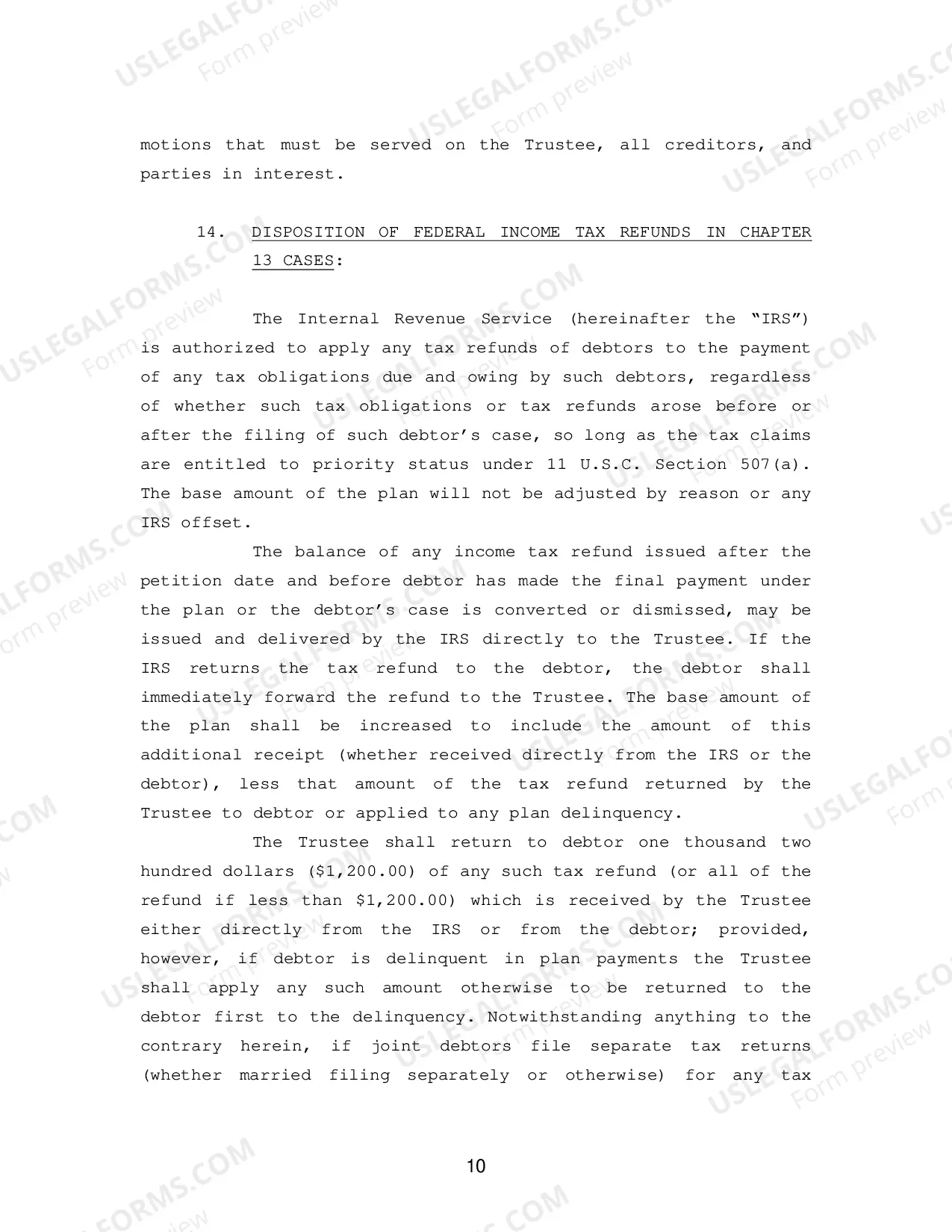 Preview Debtor(s) Chapter 13 Plan (Midland-Odessa)