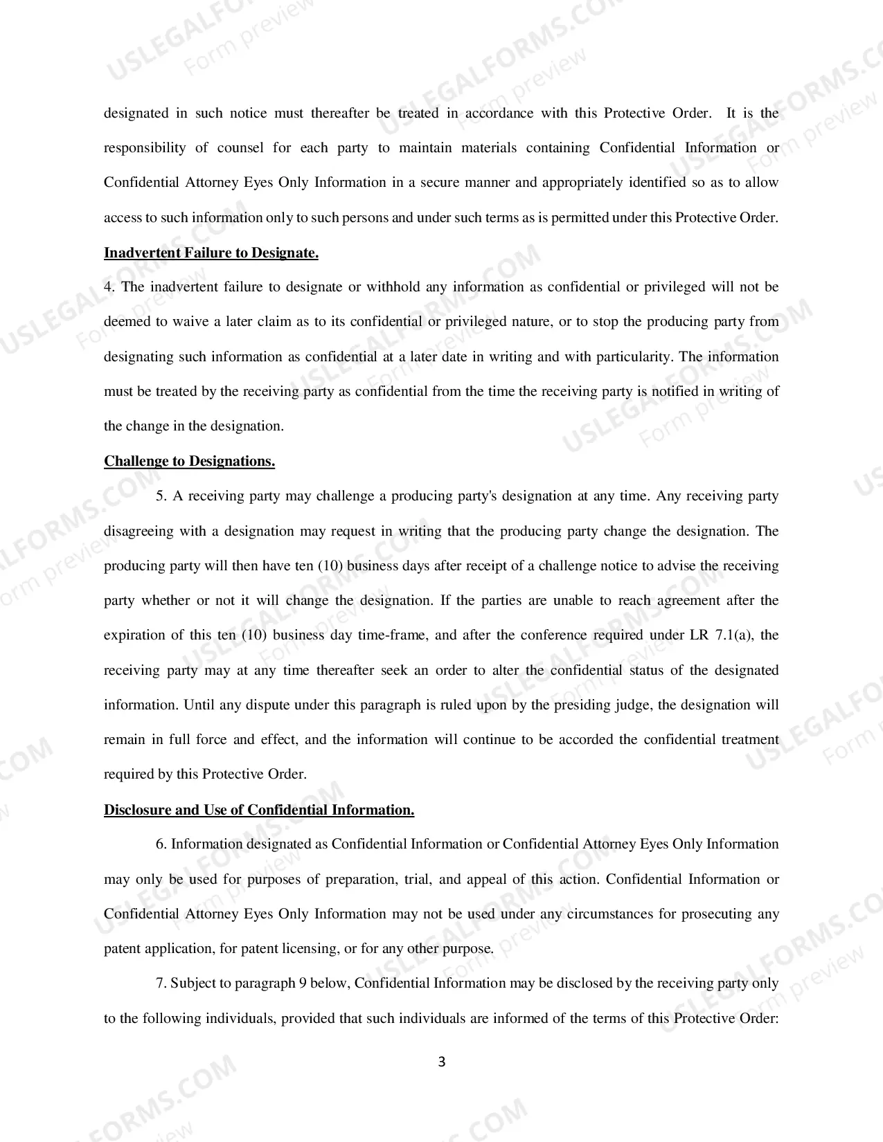 Preview Protective Order (Appendix A to Miscellaneous Order No. 62)