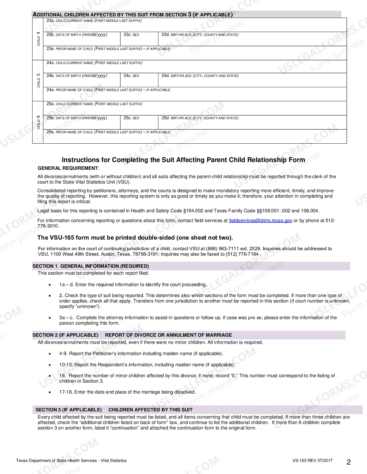 Preview Information on Suit Affecting the Family Relationship