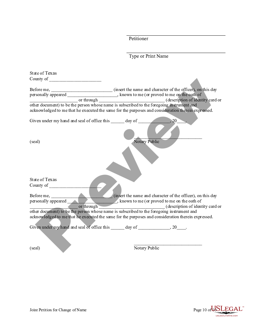 Arlington texas petition for change of name for family us legal forms