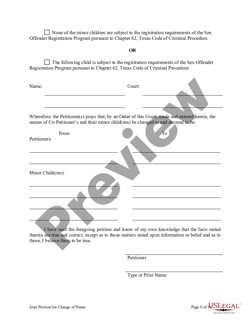 Texas Petition for Change of Name for Family - Name Change Petition ...