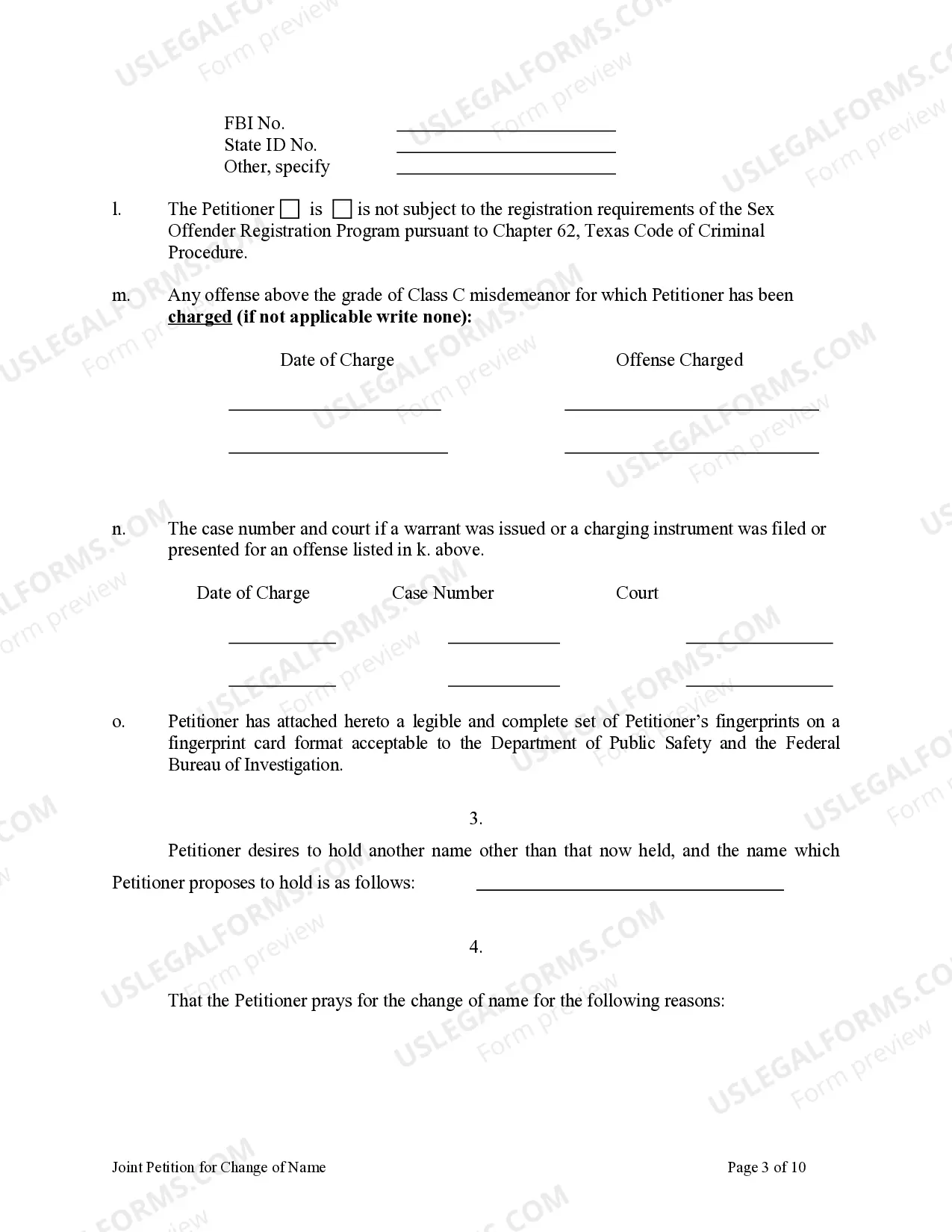 Preview Petition for Change of Name for Family