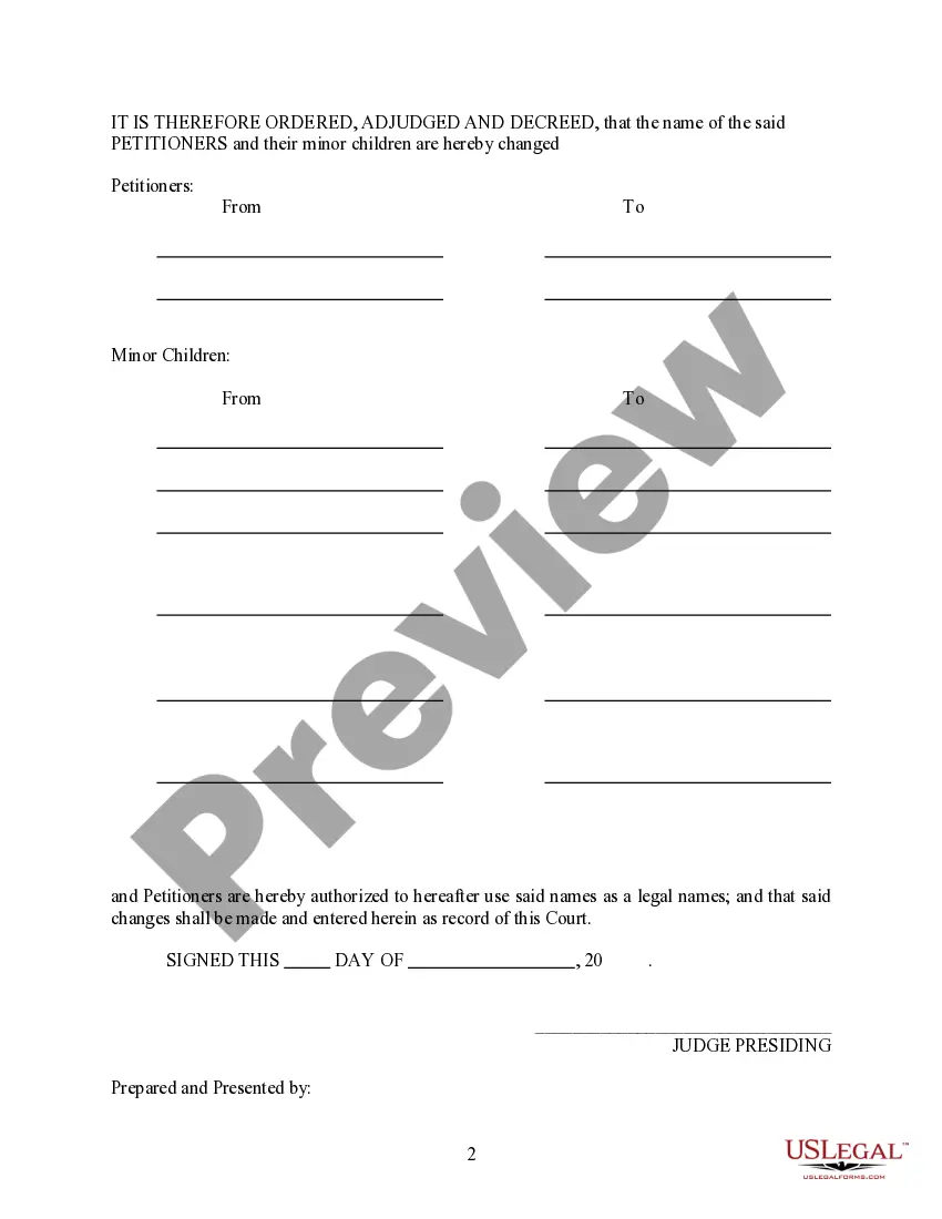 Preview Order Changing Name for Family