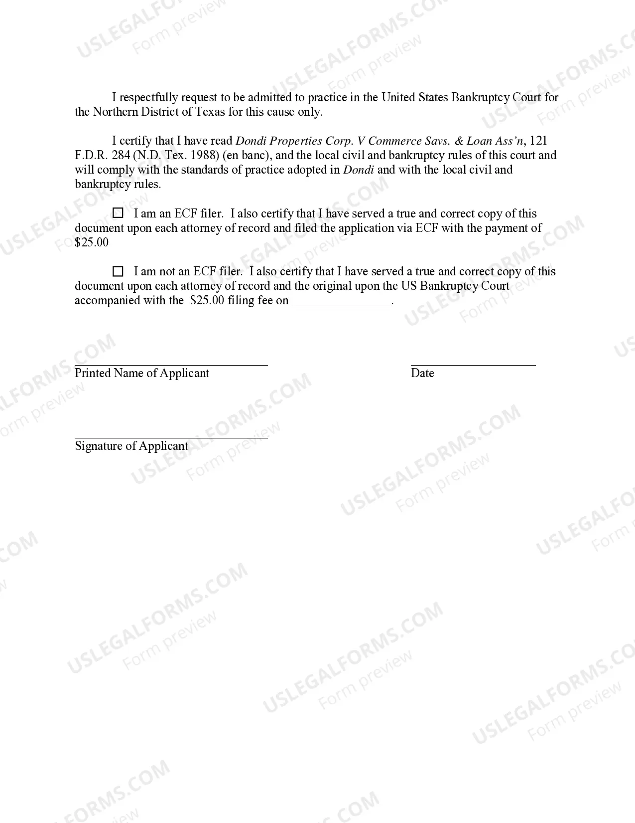 Preview Application For Admission Pro Hac Vice (Adv)