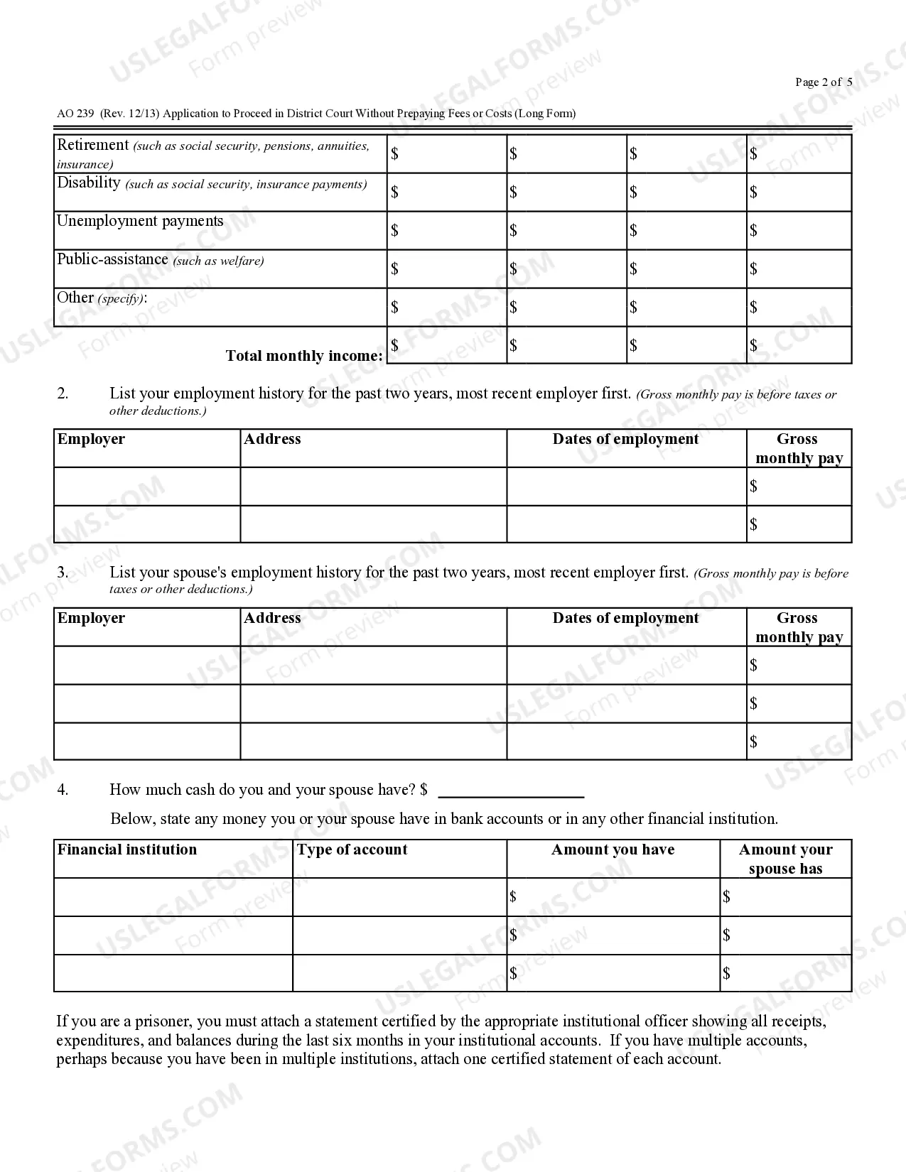 Preview Motion to Proceed In Forma Pauperis - Non-Prisoner