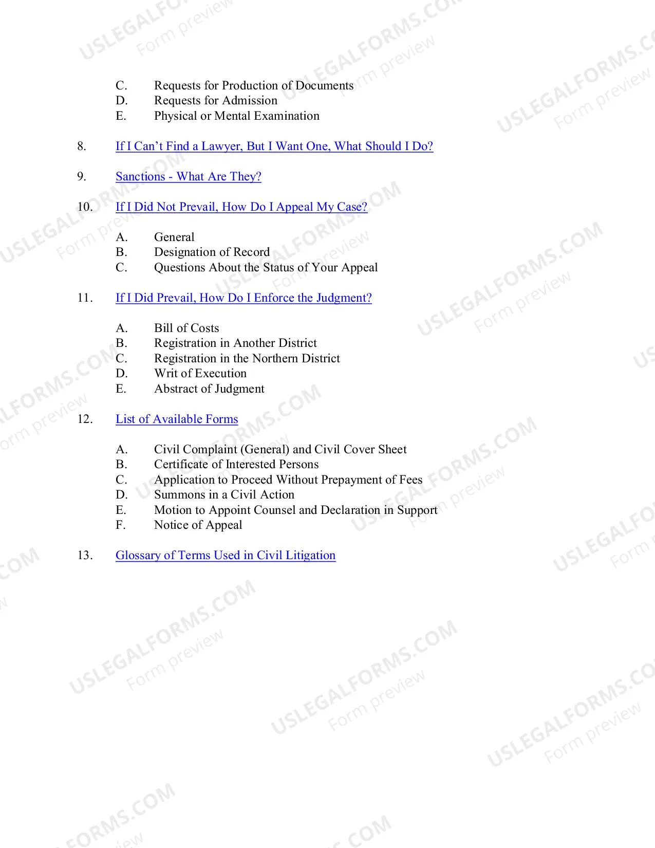 Preview Complaint (Civil)