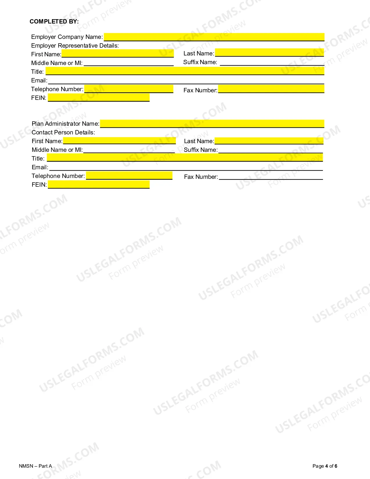 Preview National Medical Support Notice Part A