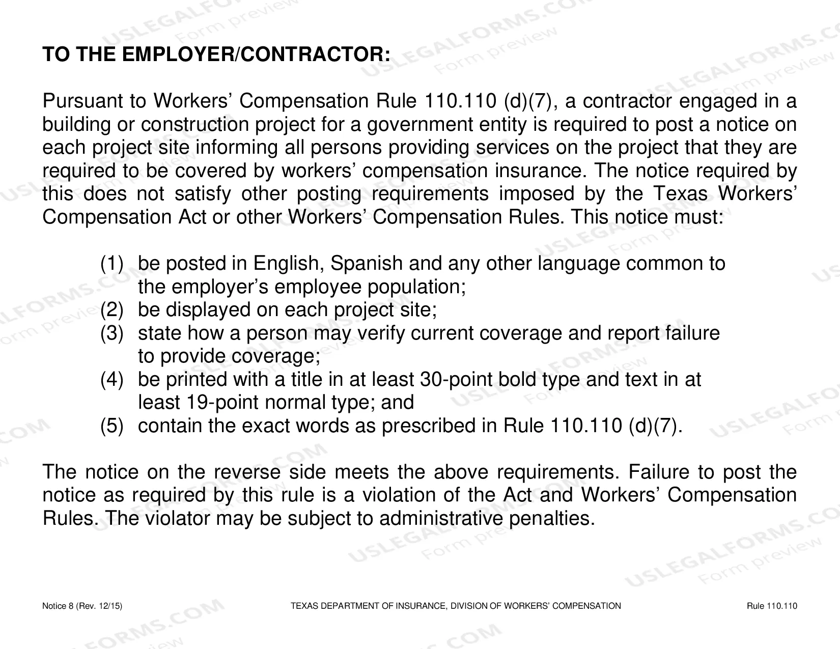 Preview Required Workers' Compensation Coverage