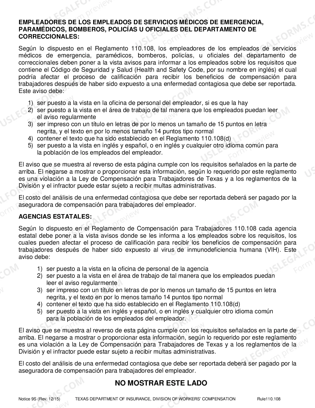 Preview Notice Regarding Certain Work-Related Communicable Diseases and Eligibility for Workers' Compensation Benefits