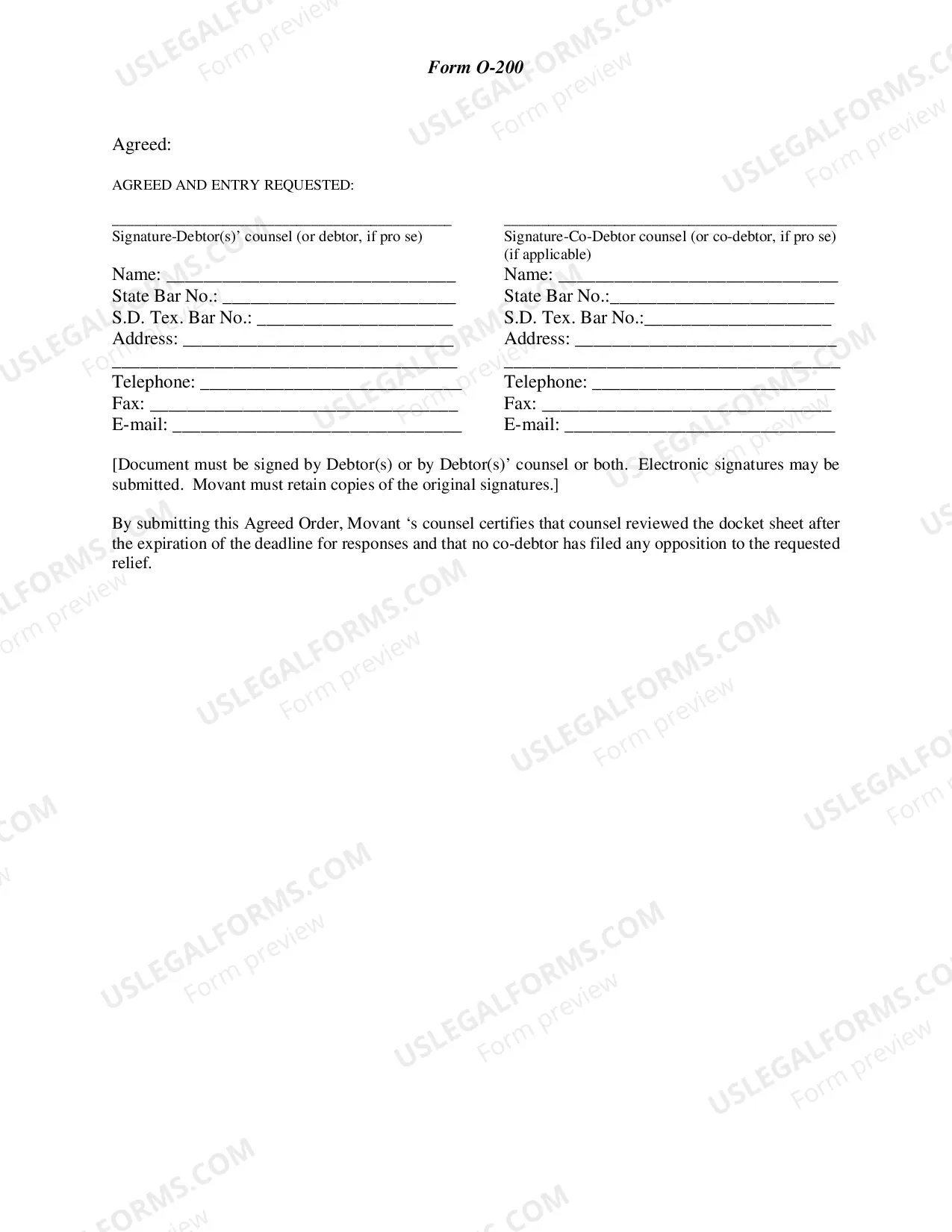Preview Agreed Order Granting Relief From Automatic Stay (Houston)