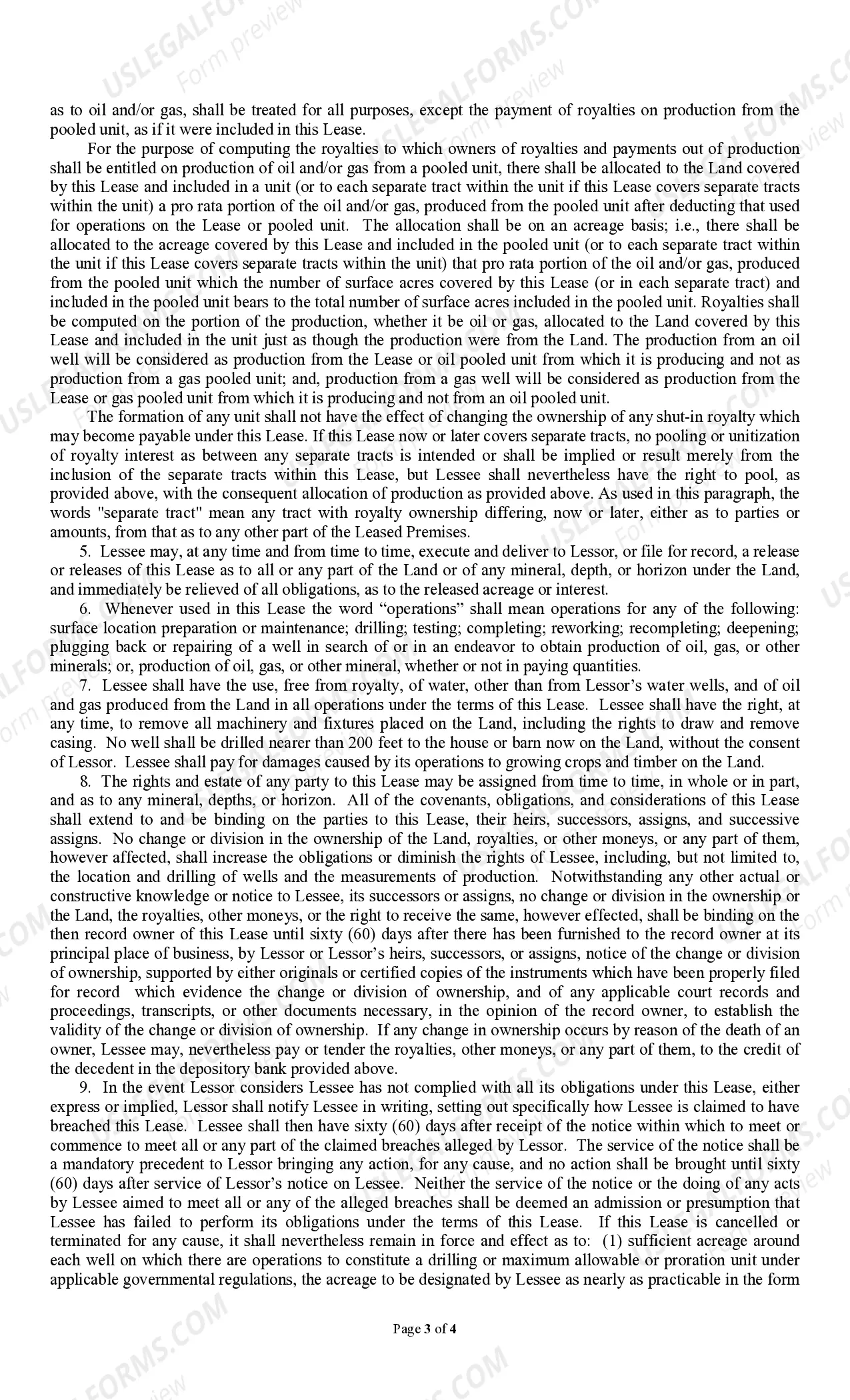 Preview Producers 88 (8/99) Paid Up Lease Pooling Provision