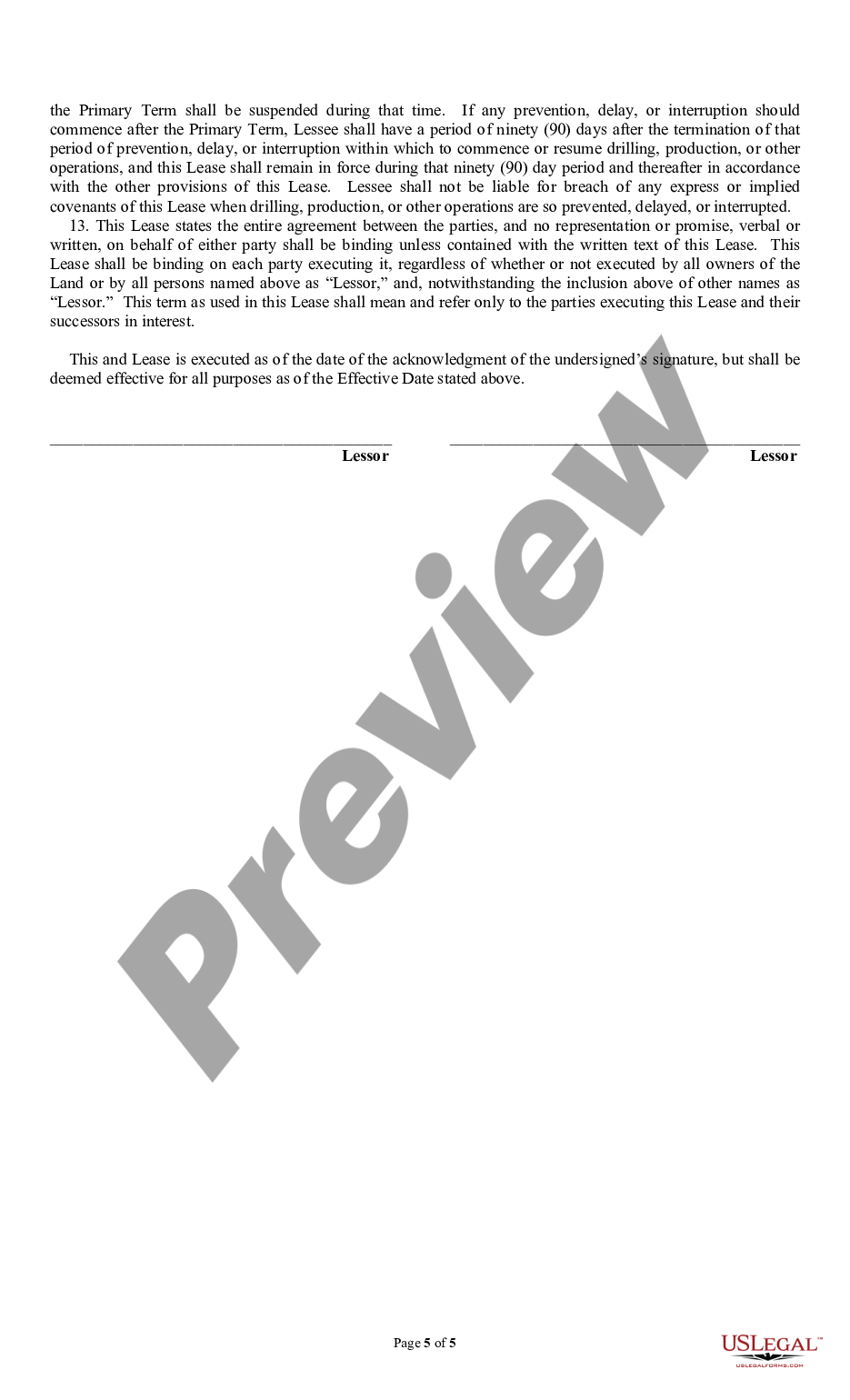 page 4 Producers 88 (8/99) Rental Lease Pooling Shut-In Royalty Provision preview