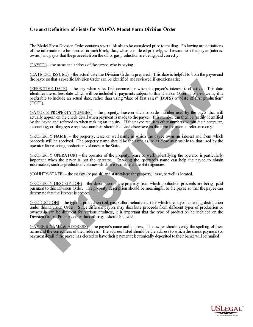 Preview Division Orders