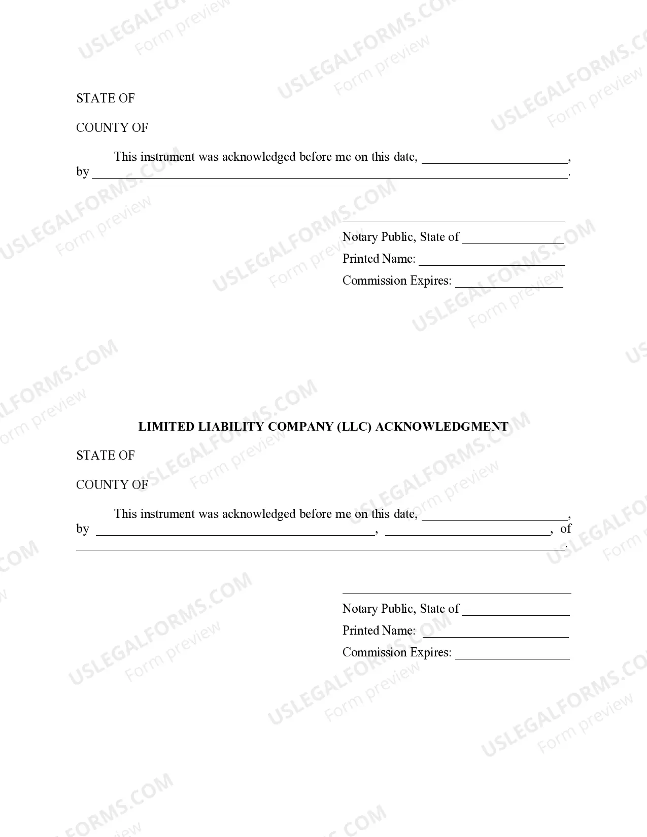 Preview Texas Oil and Gas Acknowledgment