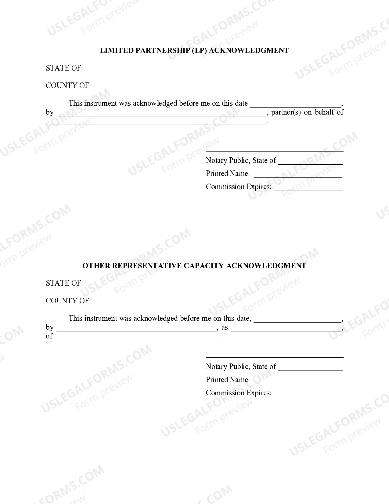 Preview Texas Oil and Gas Acknowledgment