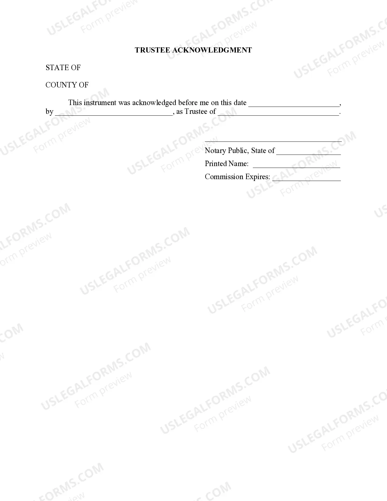 Preview Texas Oil and Gas Acknowledgment