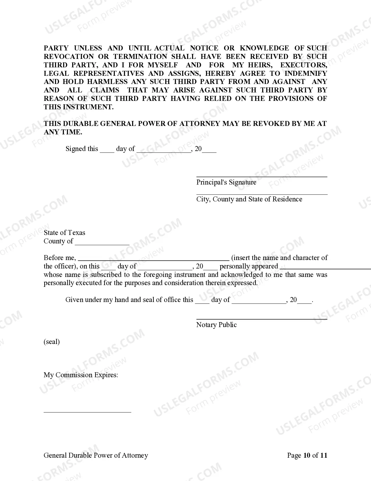 Preview General Durable Power of Attorney for Property and Finances or Financial Effective upon Disability