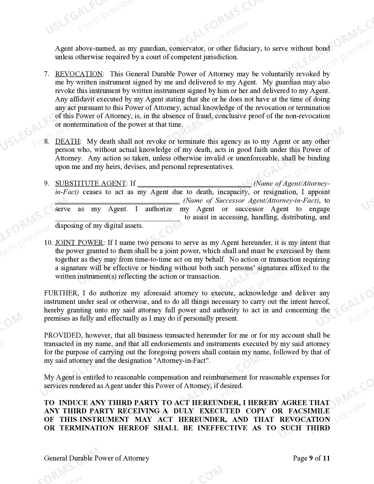 Preview General Durable Power of Attorney for Property and Finances or Financial Effective upon Disability