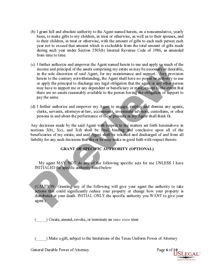 Preview General Durable Power of Attorney for Property and Finances or Financial Effective Immediately