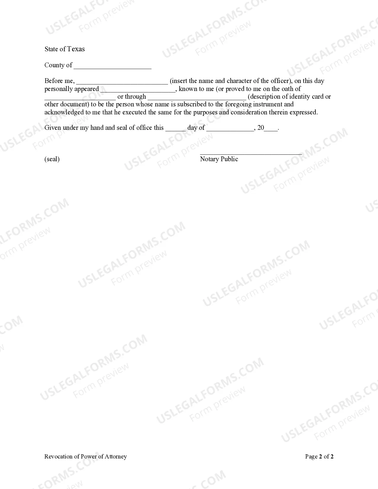 Preview Revocation of General Durable Power of Attorney