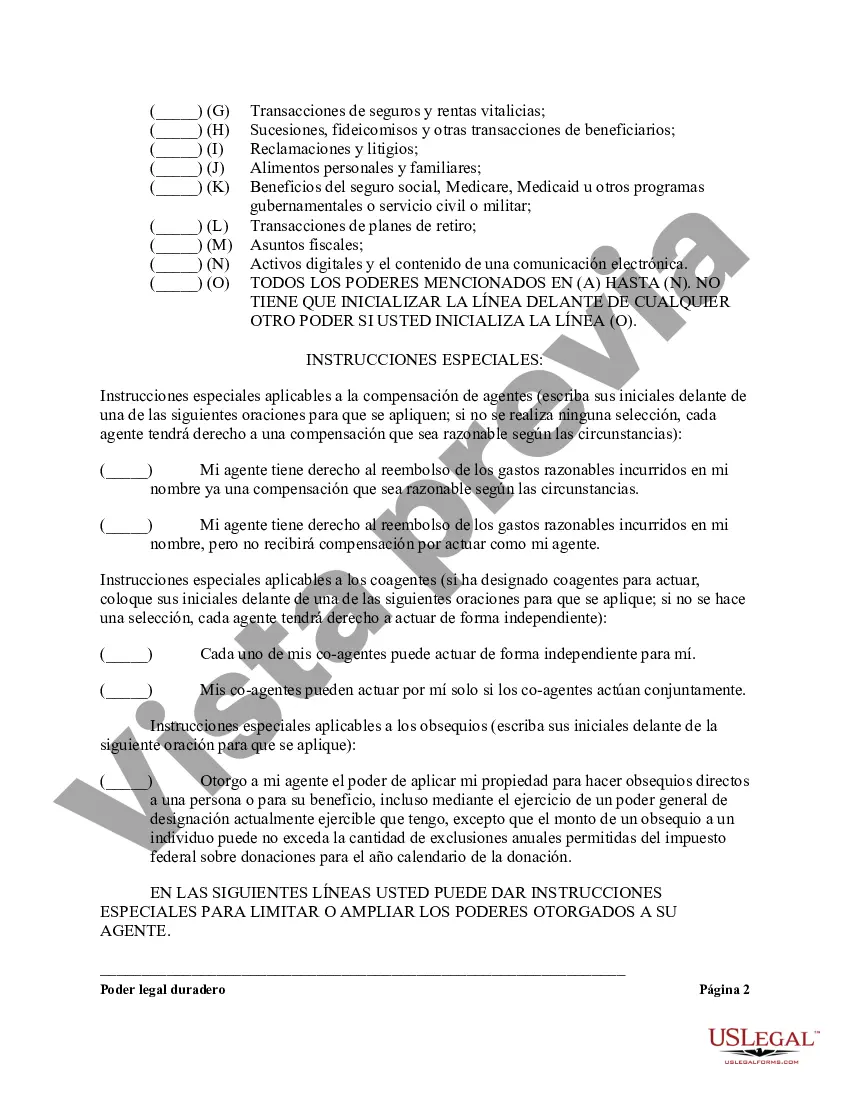 Preview Poder General Estatutario con Disposiciones Duraderas