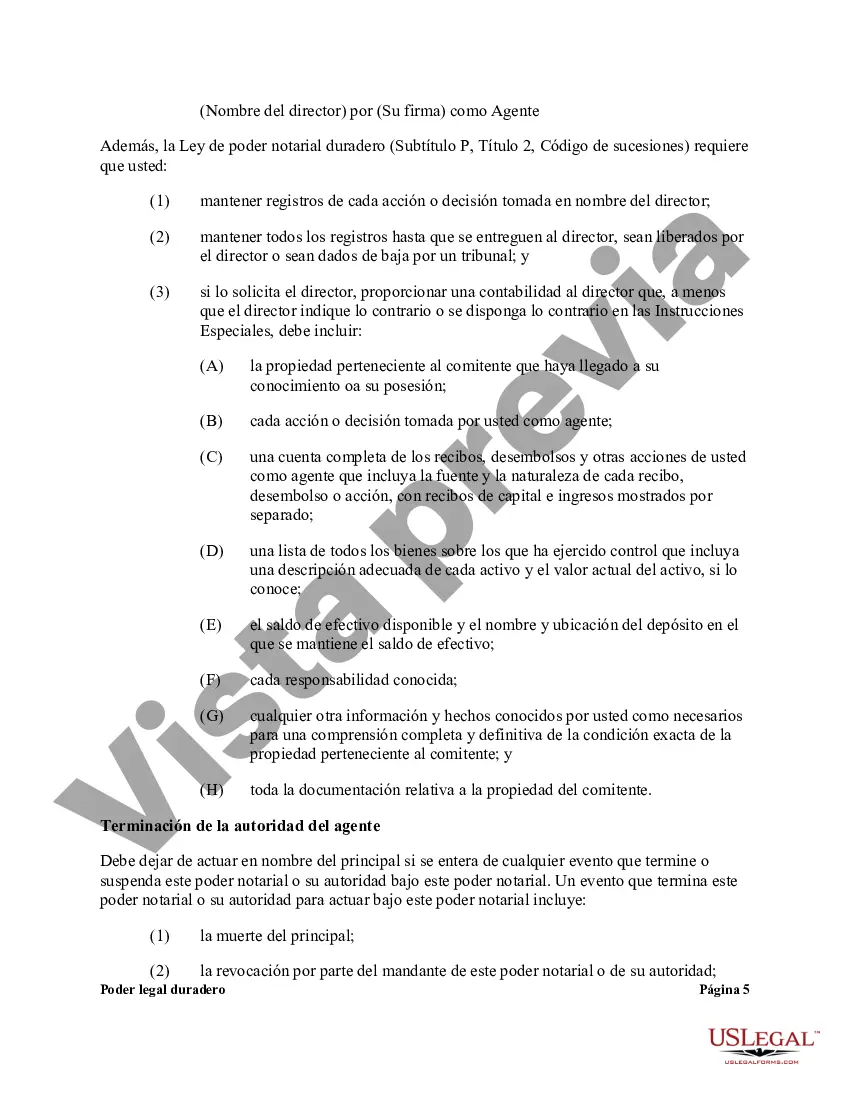 Preview Poder General Estatutario con Disposiciones Duraderas