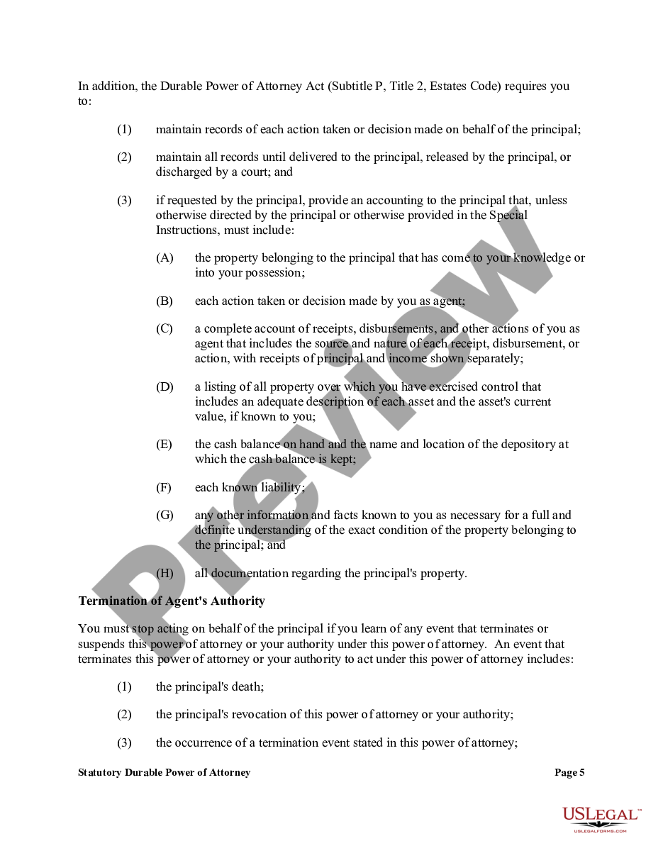 page 4 Statutory General Power of Attorney with Durable Provisions preview