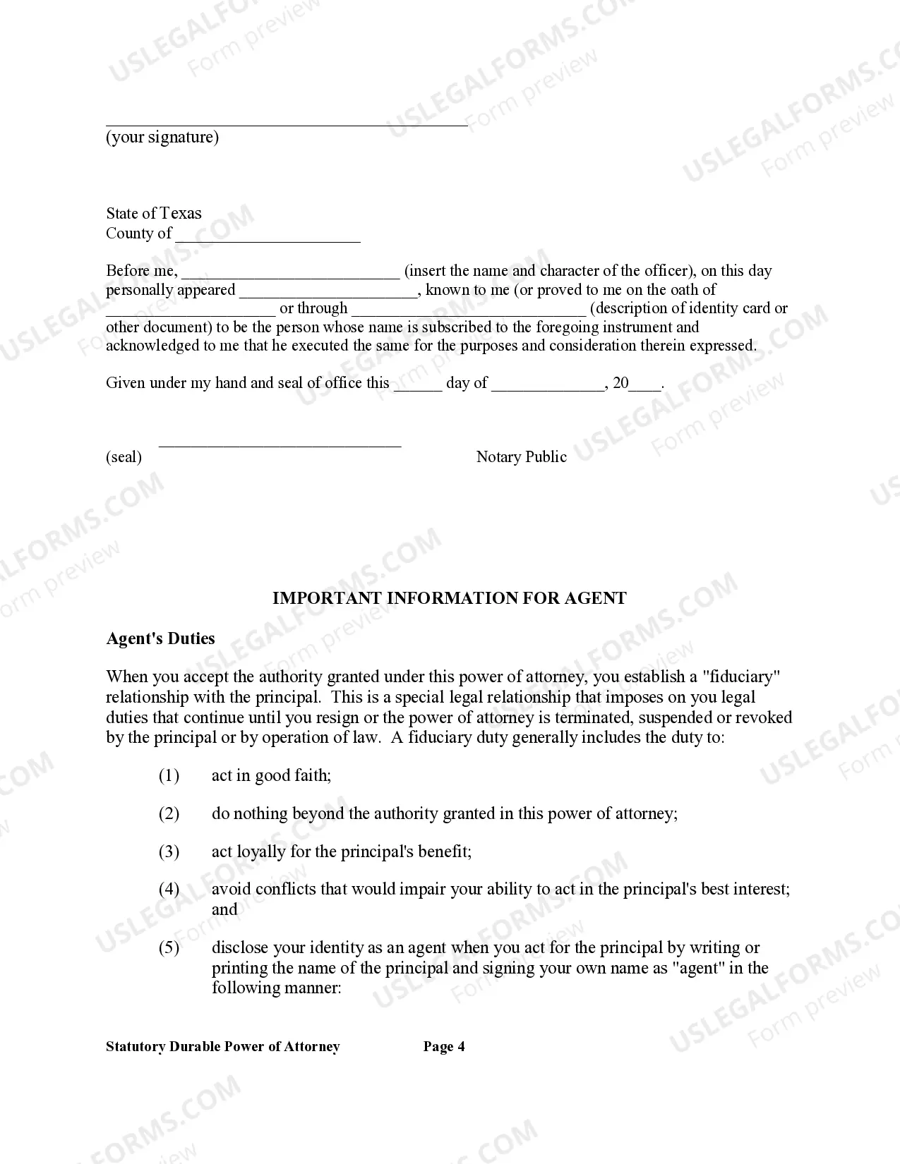 Preview Statutory General Power of Attorney with Durable Provisions