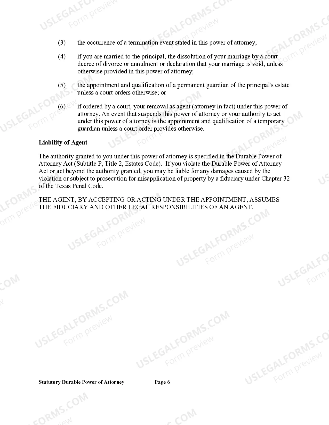 Preview Statutory General Power of Attorney with Durable Provisions