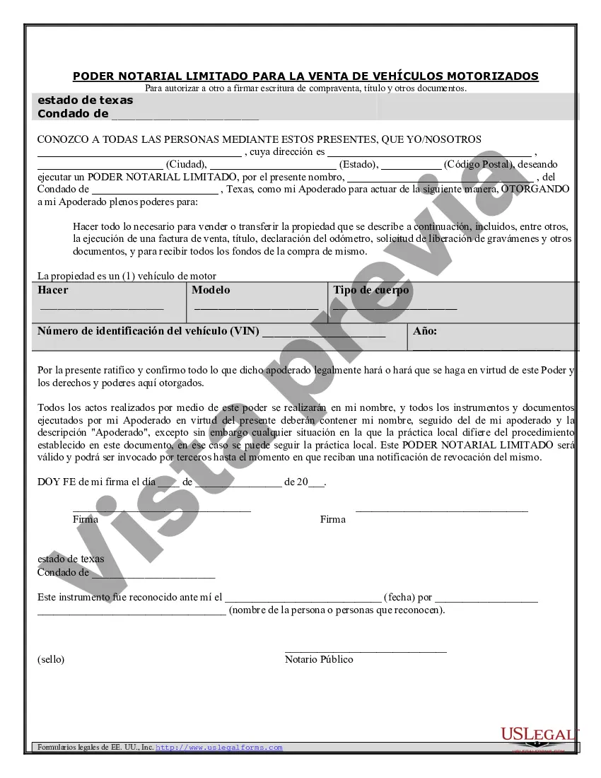 Preview Poder notarial para la venta de vehículos de motor