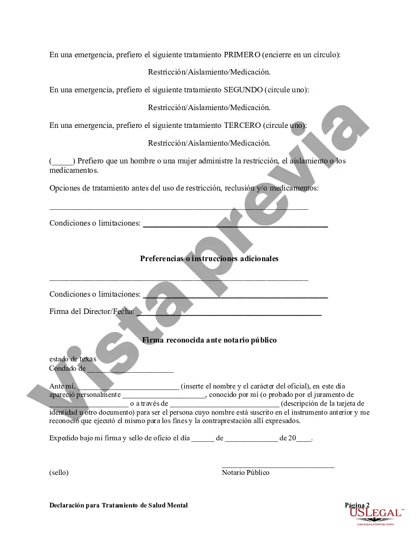 Preview Declaración para Tratamiento de Salud Mental