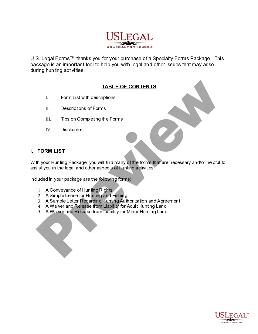 Get Texas Hunting Forms Package Preview Texas Hunting Forms Package