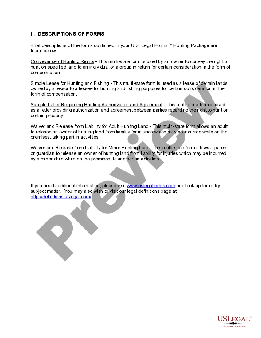 Get Texas Hunting Forms Package Preview Texas Hunting Forms Package