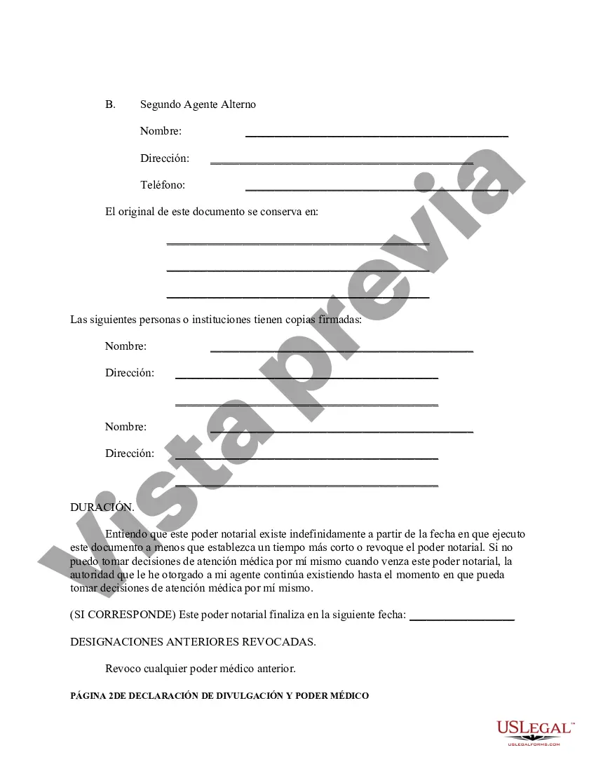 Preview Poder legal general para el cuidado de la salud o poder médico