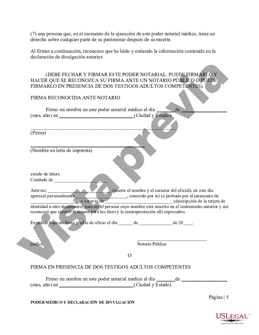 Preview Poder legal general para el cuidado de la salud o poder médico