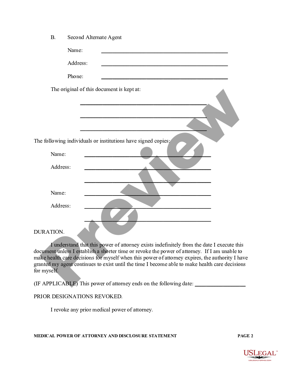 page 1 Statutory General Power of Attorney for Health Care or Medical Power of Attorney preview