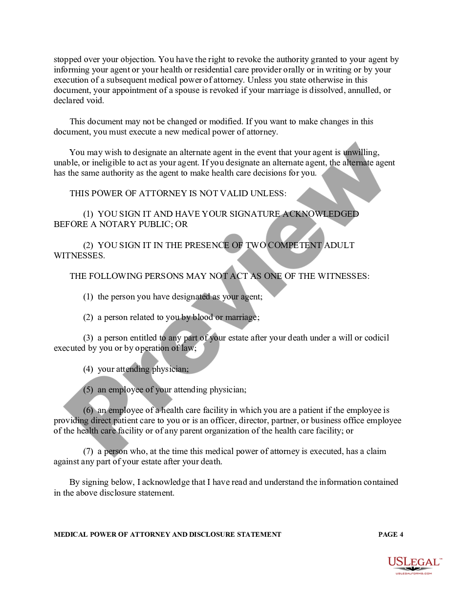 page 3 Statutory General Power of Attorney for Health Care or Medical Power of Attorney preview
