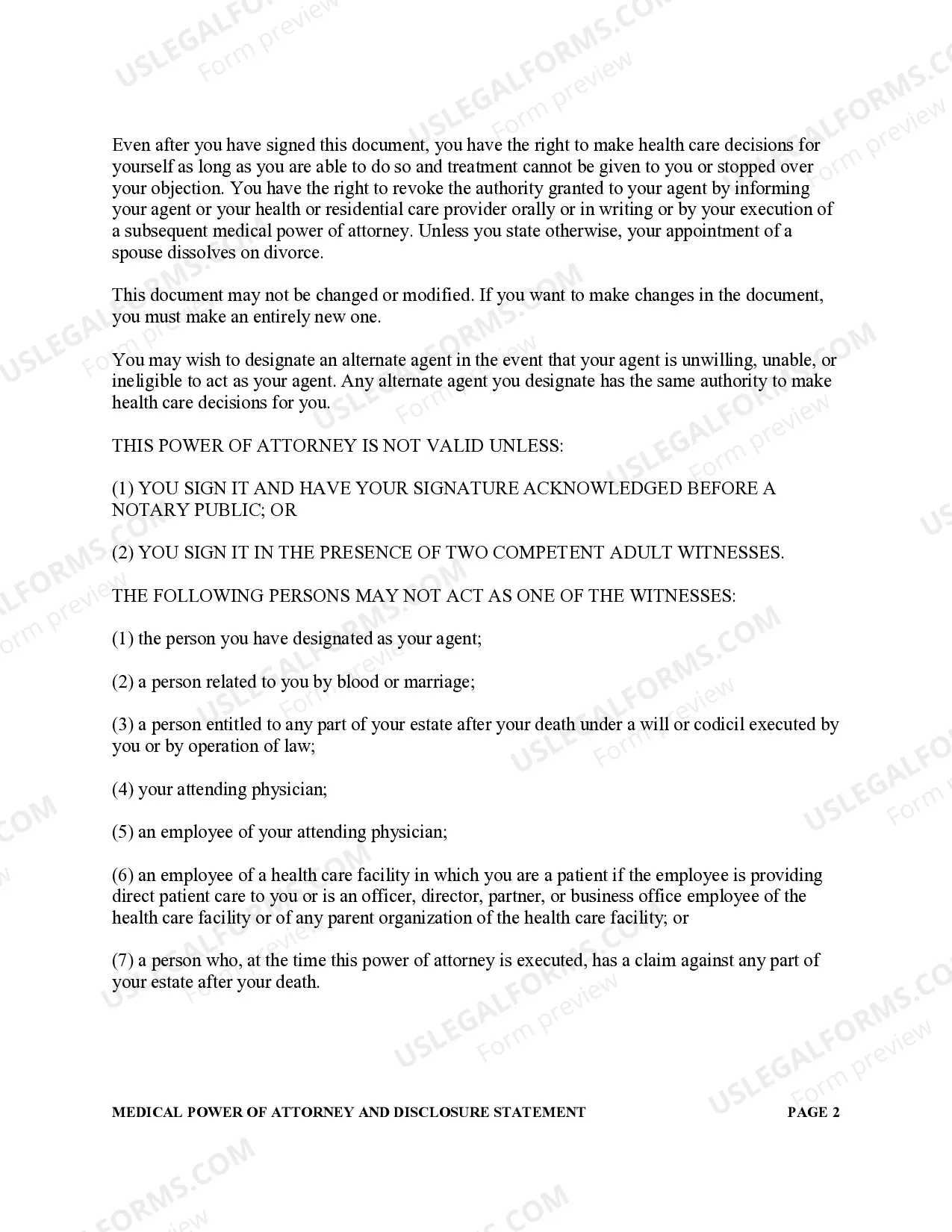 Preview Statutory General Power of Attorney for Health Care